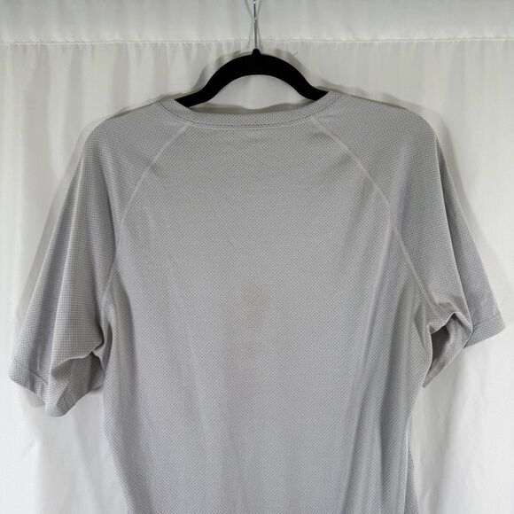 Nike Pro Dri Fit Shirt Men's Large Grey Short Sleeve Swoosh Print Crew Neck - Picture 8 of 9